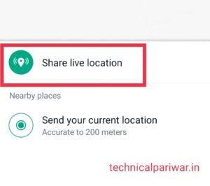 Share live location